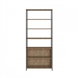 Conjunto Home Office 4 Peças 1 Escrivaninha e 3 Estantes Steel Quadra Industrial Artesano - 15