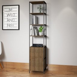 Conjunto Home Office 4 Peças 1 Escrivaninha e 3 Estantes Steel Quadra Industrial Artesano - 6