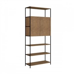 Conjunto Home Office 4 Peças 1 Escrivaninha e 3 Estantes Steel Quadra Industrial Artesano - 14