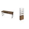 Conjunto Home Office 2 Peças 1 Escrivaninha 2 Gavetas e 1 Estante 2 Portas Steel Quadra Artesano - 2