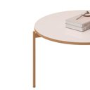 Ver imagem 3 de Mesa de Centro Tampo Redondo e Pés em Metal Dourado Dj Móveis Cleia Off White