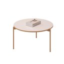 Ver imagem 2 de Mesa de Centro Tampo Redondo e Pés em Metal Dourado Dj Móveis Cleia Off White
