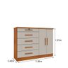 Cômoda Istambul C/ Sapateira 5 Gavetas Com 02 Portas Tcil Móveis Comoda Istambul Cinamomo C/ Off Whi - 5