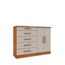 Cômoda Istambul C/ Sapateira 5 Gavetas Com 02 Portas Tcil Móveis Comoda Istambul Cinamomo C/ Off Whi - 2