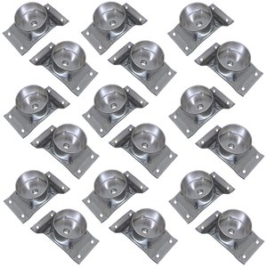 Kit 18 Chapinhas Chapa Inclinada 10º com Tubo Fixação Pés Palito Rosca 5/16 Zincada