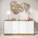 Ver imagem 1 de Buffet Aparador 4 Portas com Marmorizado 160cm Ibiza Yescasa