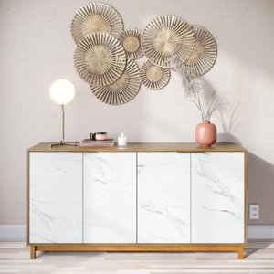 Buffet Aparador 4 Portas com Marmorizado 160cm Ibiza Yescasa