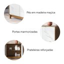 Ver imagem 3 de Buffet Aparador 4 Portas com Marmorizado 160cm Ibiza Yescasa