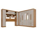 Ver imagem 2 de Guarda-Roupa Casal Modulado com Espelho 11 Portas 4 Gavetas Alemanha Bege/Cinamomo/Off-White