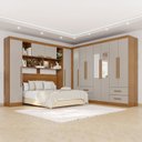 Ver imagem 1 de Guarda-Roupa Casal Modulado com Espelho 11 Portas 4 Gavetas Alemanha Bege/Cinamomo/Off-White