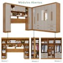 Ver imagem 6 de Guarda-Roupa Casal Modulado com Espelho 11 Portas 4 Gavetas Alemanha Bege/Cinamomo/Off-White