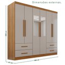 Ver imagem 3 de Guarda-Roupa Casal Modulado com Espelho 11 Portas 4 Gavetas Alemanha Bege/Cinamomo/Off-White