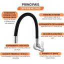 Ver imagem 5 de Torneira Cozinha Bica Movel Parede 1187 Bm C 36 Meber Metais Preto