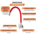 Ver imagem 5 de Torneira Cozinha Bica Movel Parede 1187 Bm C 36 Meber Metais Vermelho