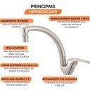 Ver imagem 5 de Monocomando Balcão para Cozinha 7001 C 55 AA Bl Meber Metais Cromado