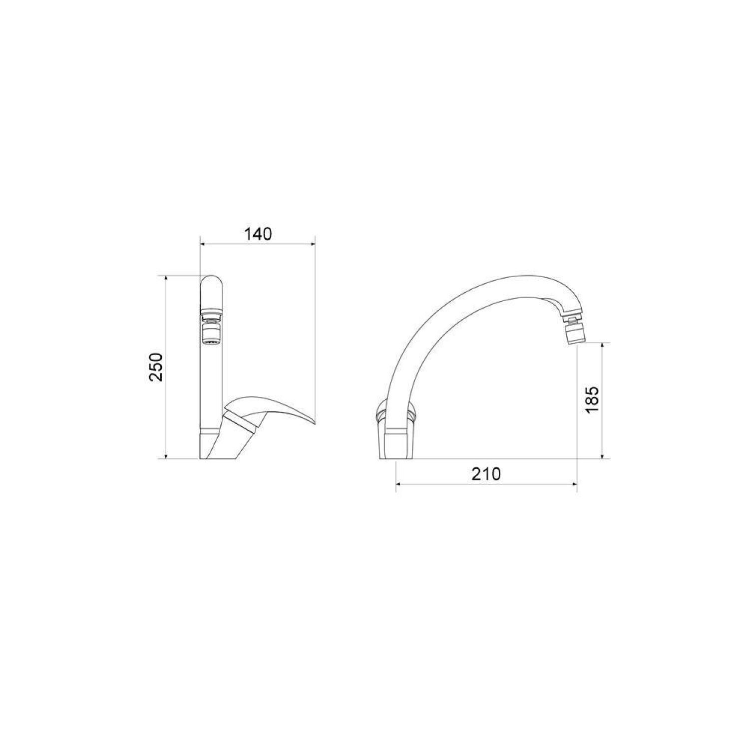 Monocomando Balcão Para Cozinha 7001 C 55 AA BL Meber Metais - 3