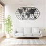 Quadro Decoração Vazado Mapa Mundi World Uno Preto 100x54 Cm - 2