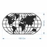 Quadro Decoração Vazado Mapa Mundi World Uno Preto 100x54 Cm - 3