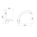 Ver imagem 4 de Misturador Monocomando para Cozinha Balcão 7001 C 55 Meber Metais Cromado
