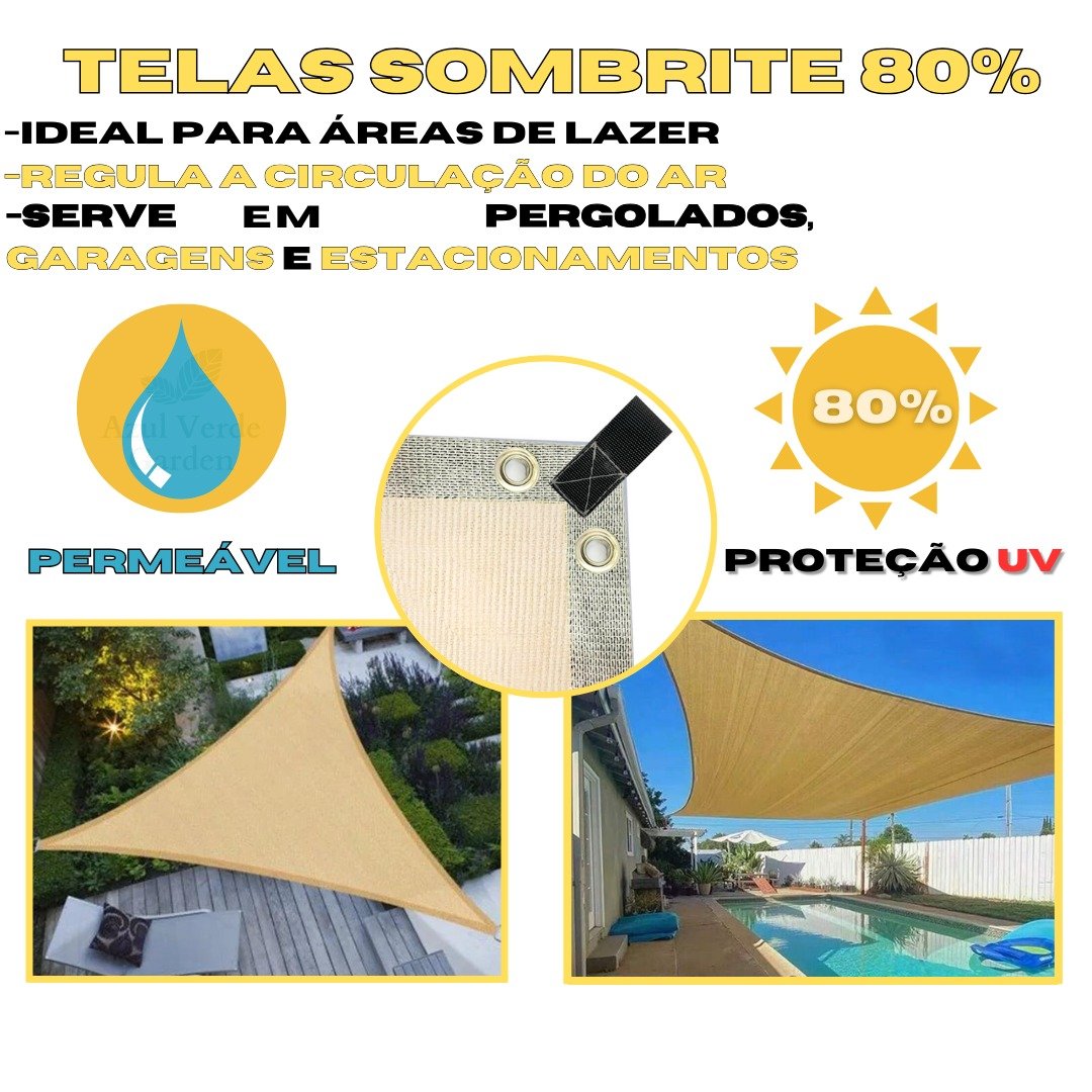 Sombrite 80% Permeavel Bege 6x1 Bainha e Ilhós - 3