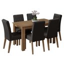 Ver imagem 2 de Conjunto Sala de Jantar Mesa Tampo de Madeira 6 Cadeiras Allegro Madesa