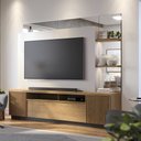 Ver imagem 2 de Home Theater com LED TV para até 70 Polegadas Braga Freijó/ Off White/ Preto Fosco - Bela Móveis