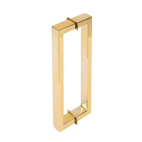 Puxador Duplo para Box Banheiro 30cm em Aço Inox Dourado Brilhante Stainless