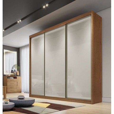 Guarda Roupa Casal 3 Portas 6 Gavetas - Medelim-cumaru/fendi - Móveis Novo Horizonte
