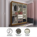 Ver imagem 5 de Guarda Roupa Casal 6 Portas com Espelho e Pés Gênova Luciane Móveis