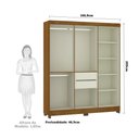 Ver imagem 3 de Guarda Roupa Casal 6 Portas com Espelho e Pés Gênova Luciane Móveis