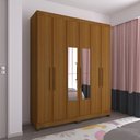 Ver imagem 1 de Guarda Roupa Casal 6 Portas com Espelho e Pés Gênova Luciane Móveis