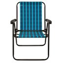 Ver imagem 7 de Cadeira de Praia Varanda Xadrez em Aço 110 Kg Cores Mor Cor:azul Azul