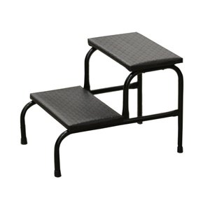 Escadinha Multiuso 2 Degraus Piso em MDF Com Emborrachado Antiderrapante Cor Preta Combo Stock Escad