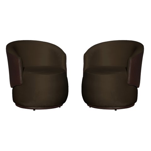 Kit 2 Poltronas para Recepção Escritório e Clínica - Veludo - Sv Decor:marrom
