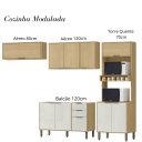 Ver imagem 5 de Cozinha Modulada 4 Peças Vick Castanho Off White