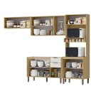 Ver imagem 3 de Cozinha Modulada 4 Peças Vick Castanho Off White