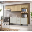 Ver imagem 1 de Cozinha Modulada 4 Peças Vick Castanho Off White