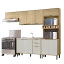 Ver imagem 2 de Cozinha Modulada 4 Peças Vick Castanho Off White