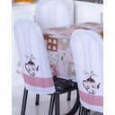 Ver imagem 2 de Kit 6 Capas Encosto de Cadeira de Aço Tubular Cozinha Malha Gel Estampa Divertida Bule Rosa