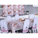 Ver imagem 1 de Kit 6 Capas Encosto de Cadeira de Aço Tubular Cozinha Malha Gel Estampa Divertida Bule Rosa