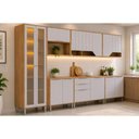 Ver imagem 1 de Kit Cozinha 7 Peças Celeste C579 Cinamomo/Off White MGM