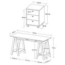 Ver imagem 4 de Mesa Escrivaninha 150cm Cris Tampo Vidro e Gaveteiro 3 Gavetas Nil A06 Branco - Mpozenato