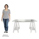Ver imagem 6 de Mesa Escrivaninha 150cm Cris Tampo Vidro e Gaveteiro 3 Gavetas Nil A06 Branco - Mpozenato