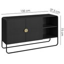 Ver imagem 3 de Balcao Buffet Organico 2 Portas 135 Cm 28071 Artesano Nero Preto