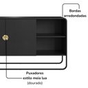 Ver imagem 6 de Balcao Buffet Organico 2 Portas 135 Cm 28071 Artesano Nero Preto