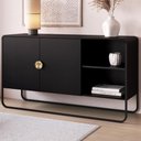 Ver imagem 2 de Balcao Buffet Organico 2 Portas 135 Cm 28071 Artesano Nero Preto