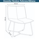 Ver imagem 2 de Poltrona Bibiana Rivatti Revestida em Poliuretano (PU) Preto com Base em Aço Pintado À Pó Preto