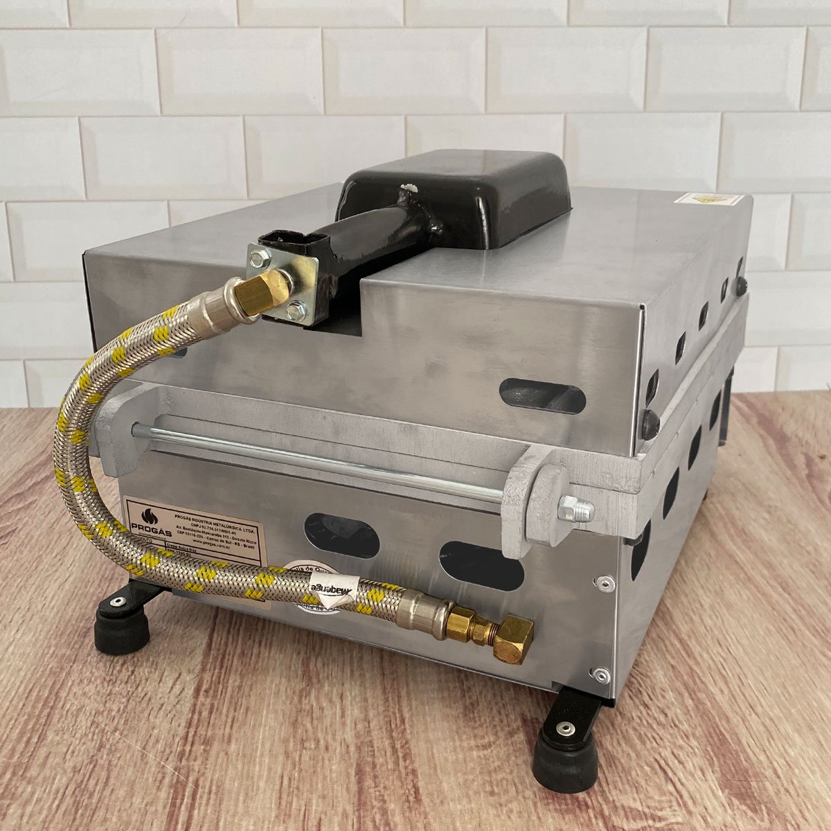 Máquina de Crepe Suíço a Gás Progás em Aço Inox Escovado e Prensa com 12 Cavidades em Alumínio - 5