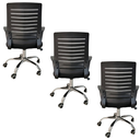 Ver mais imagens de Kit 3 Cadeiras Escritório Ergonômica Mesh Relax Ajustável Preto