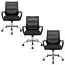Ver imagem 1 de Kit 3 Cadeiras Escritório Ergonômica Mesh Relax Ajustável Preto